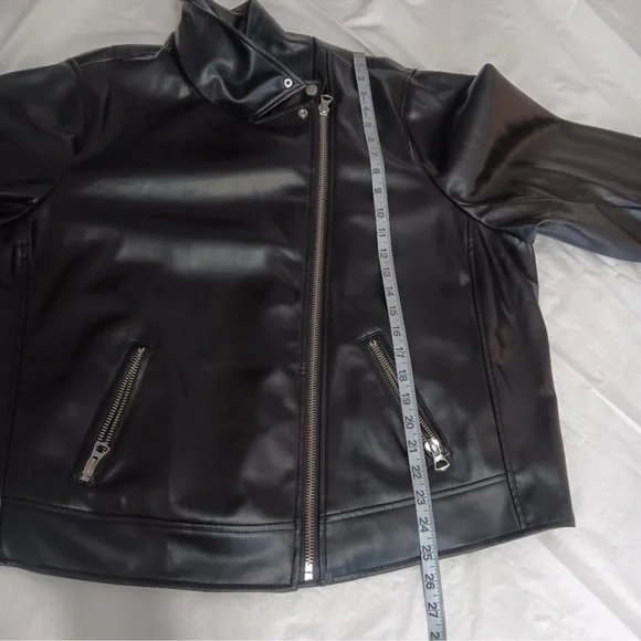 Torrid Asymmetrical Black Faux Leather Moto Jacket - Picture 11 of 12